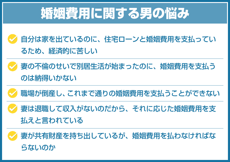 婚姻費用に関する男の悩み