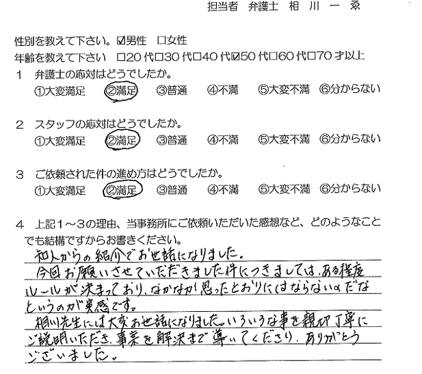 お客様の声（ご依頼者の声）口コミ・評判