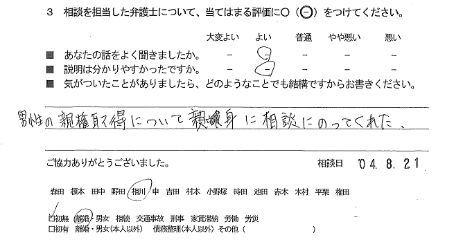 お客様の声（ご相談者の声）口コミ・評判