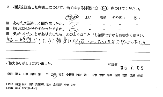 お客様の声（ご相談者の声）評判・口コミ