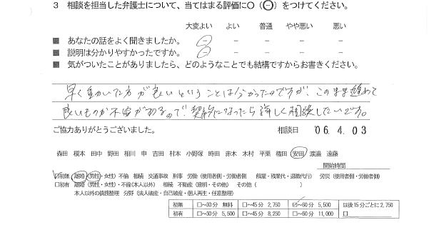 お客様の声（ご相談者の声）評判・口コミ