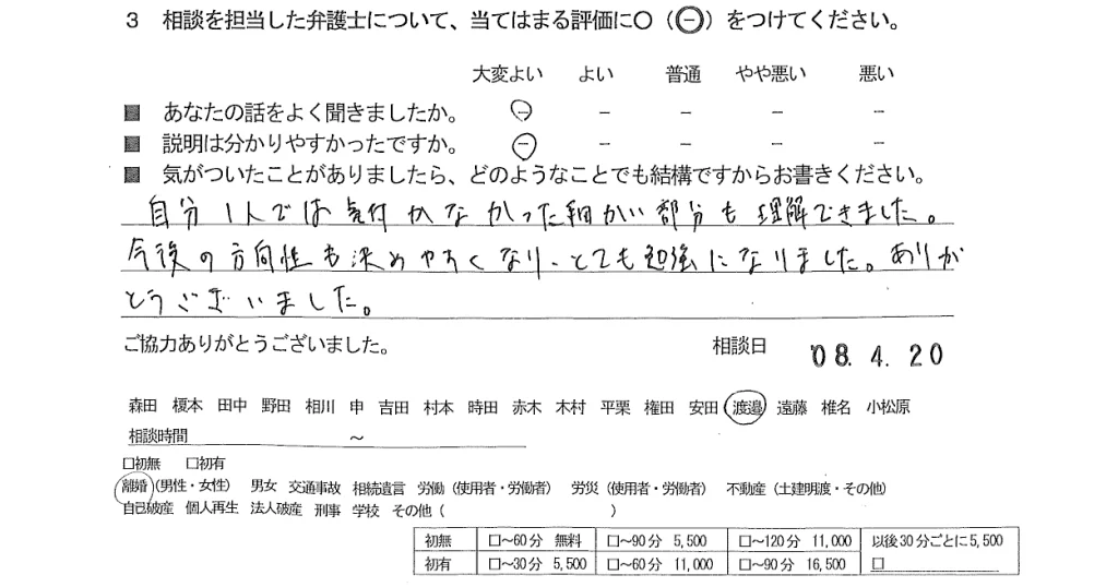 お客様の声（ご相談者の声）評判・口コミ