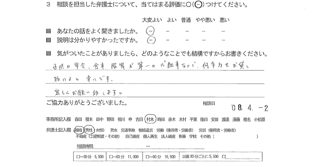 お客様の声（ご相談者の声）評判・口コミ