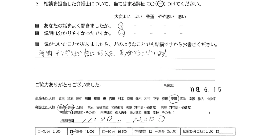 お客様の声（ご相談者の声）評判・口コミ