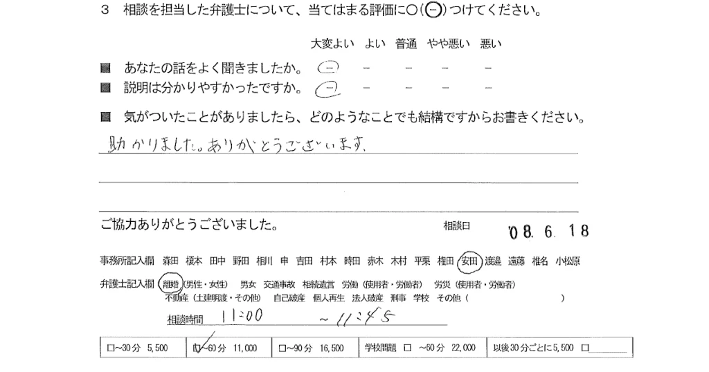 お客様の声（ご相談者の声）評判・口コミ